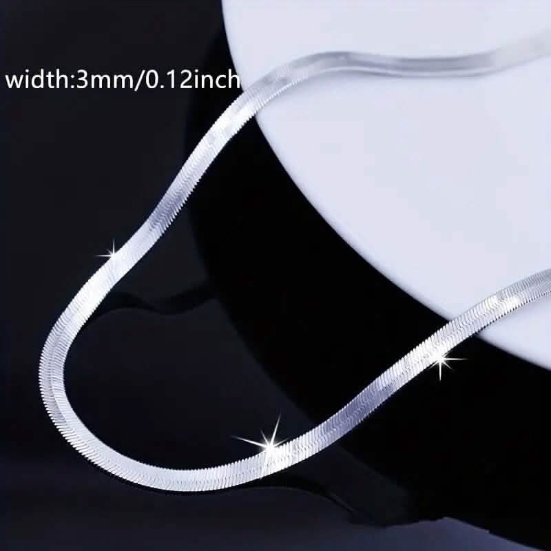 Stainless Steel Blade Unisex Flat Snake Clavicle Chain 4