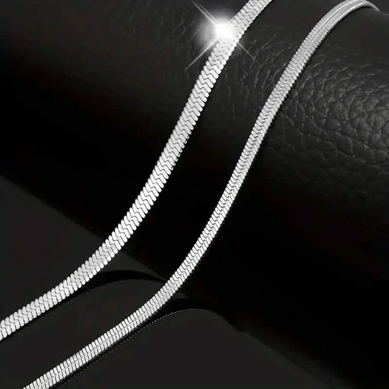 Stainless Steel Blade Unisex Flat Snake Clavicle Chain 3
