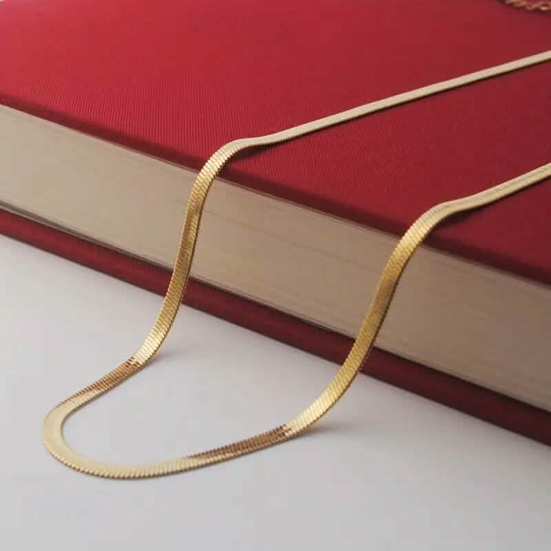 Stainless Steel Blade Unisex Flat Snake Clavicle Chain 5