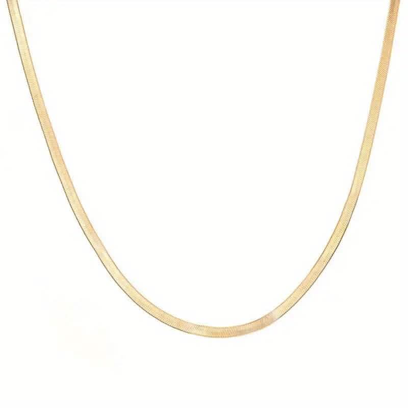 Stainless Steel Blade Unisex Flat Snake Clavicle Chain 6