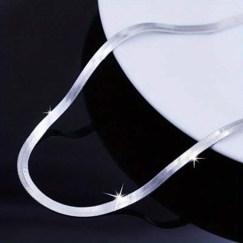 Stainless Steel Blade Unisex Flat Snake Clavicle Chain 1