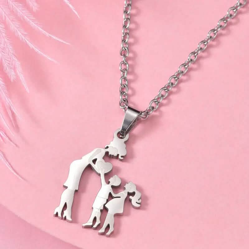 Stainless Steel Heartfelt Mother-Daughter-Son Necklace 2