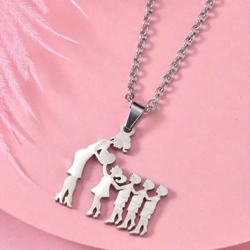 Stainless Steel Heartfelt Mother-Daughter-Son Necklace 10