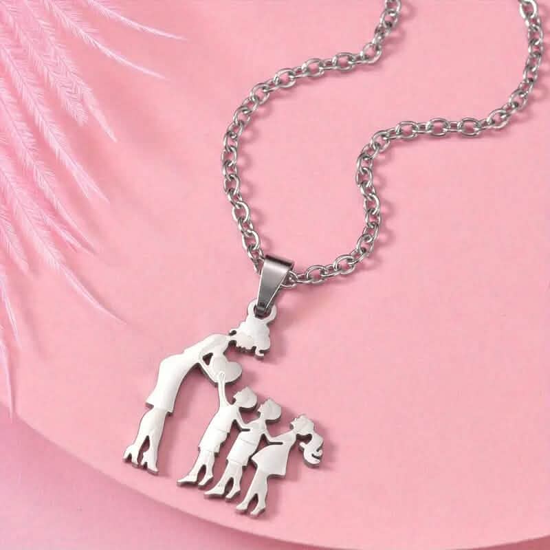 Stainless Steel Heartfelt Mother-Daughter-Son Necklace 3