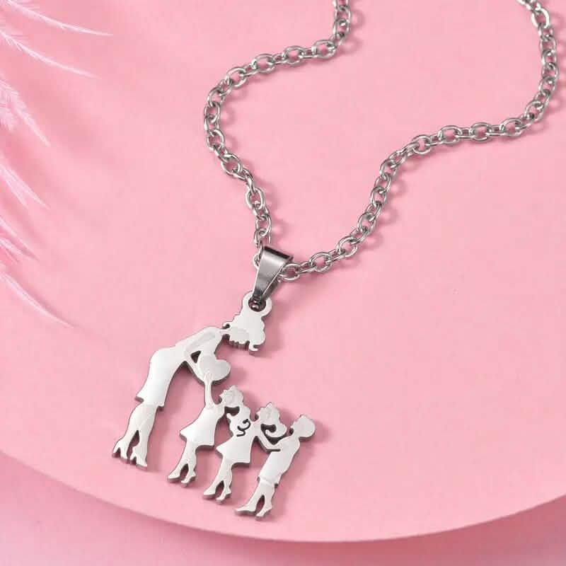 Stainless Steel Heartfelt Mother-Daughter-Son Necklace 11