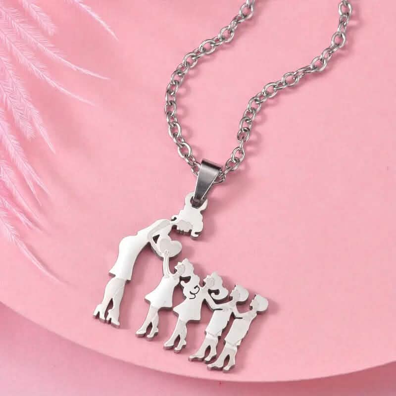 Stainless Steel Heartfelt Mother-Daughter-Son Necklace 9