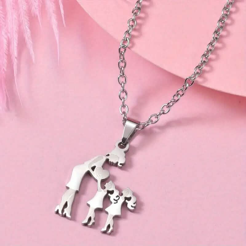 Stainless Steel Heartfelt Mother-Daughter-Son Necklace 13