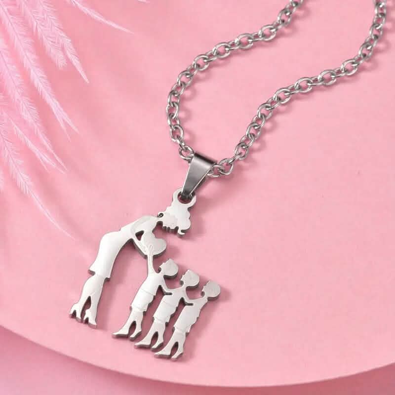 Stainless Steel Heartfelt Mother-Daughter-Son Necklace 5