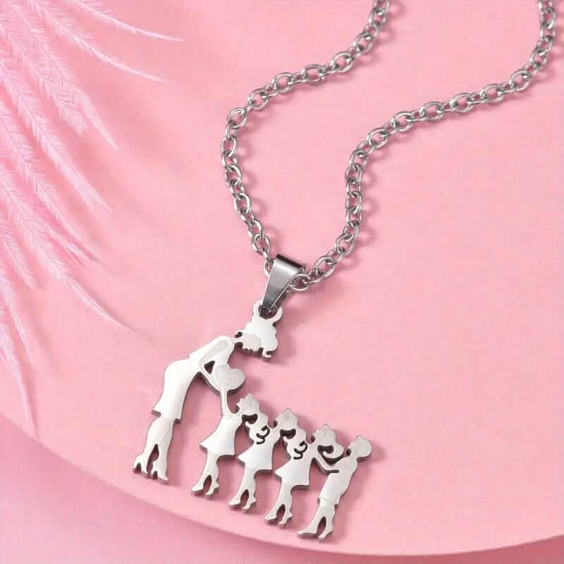 Stainless Steel Heartfelt Mother-Daughter-Son Necklace 8
