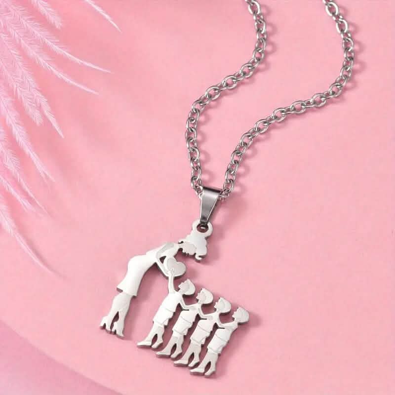 Stainless Steel Heartfelt Mother-Daughter-Son Necklace 6
