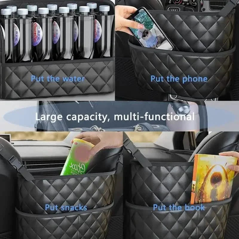 Stylish PU Leather Handbag Car-Mounted Storage Bag 7
