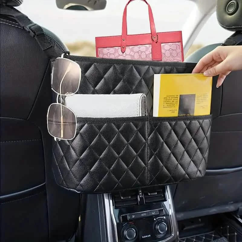 Stylish PU Leather Handbag Car-Mounted Storage Bag 3