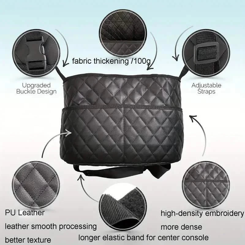 Stylish PU Leather Handbag Car-Mounted Storage Bag 6
