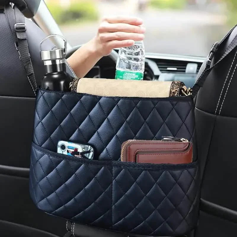 Stylish PU Leather Handbag Car-Mounted Storage Bag 1