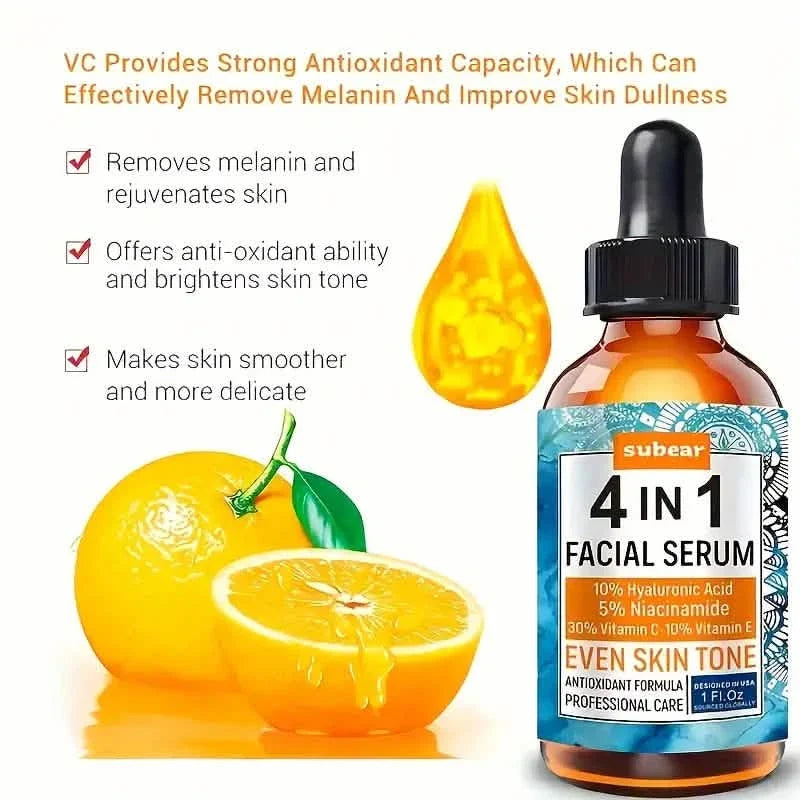 Subear 4-In-1 Facial Serum - Hydrates, Repairs, and Rejuvenates Skin with Hyaluronic Acid 5