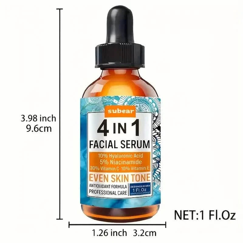 Subear 4-In-1 Facial Serum - Hydrates, Repairs, and Rejuvenates Skin with Hyaluronic Acid 7