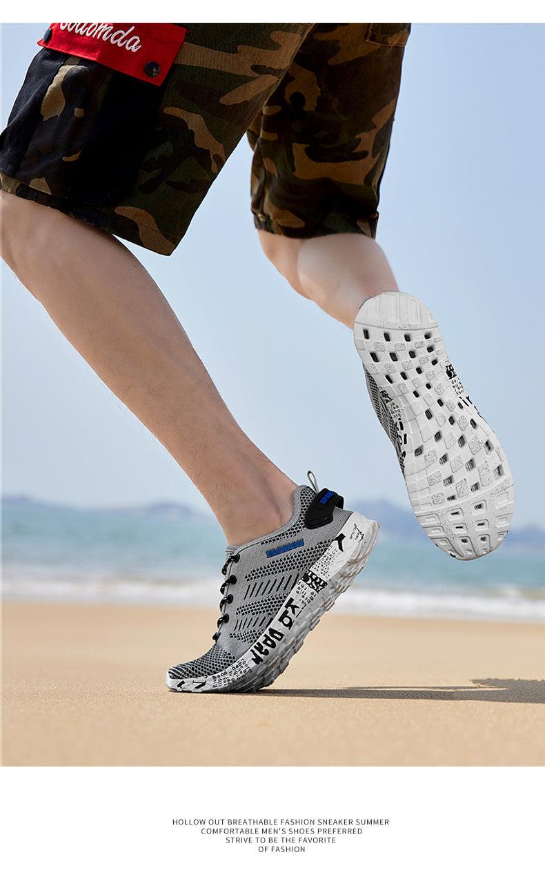 Summer Sport Mens Casual Workout Shoes Air Mesh Sneakers Fashion Foam Footwear Black Beach Water Fisherman Breathable Men Jogging Tennis Sport Sneakers 3