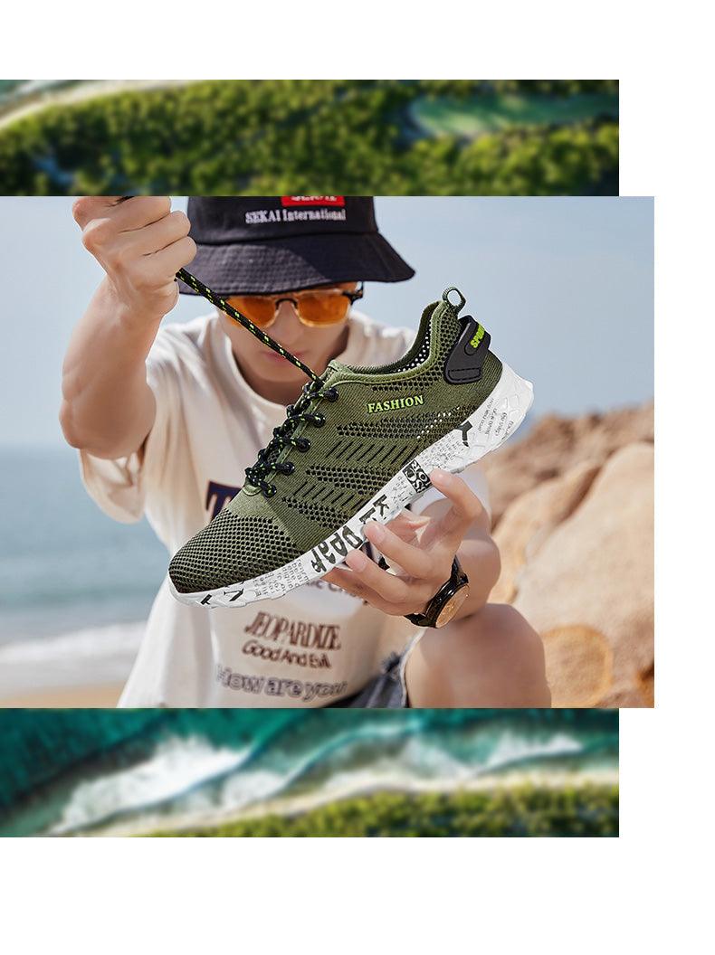 Summer Sport Mens Casual Workout Shoes Air Mesh Sneakers Fashion Foam Footwear Black Beach Water Fisherman Breathable Men Jogging Tennis Sport Sneakers 19