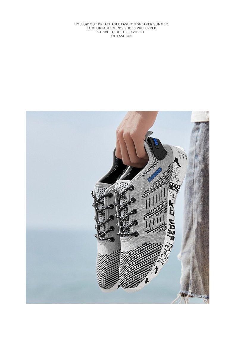 Summer Sport Mens Casual Workout Shoes Air Mesh Sneakers Fashion Foam Footwear Black Beach Water Fisherman Breathable Men Jogging Tennis Sport Sneakers 26