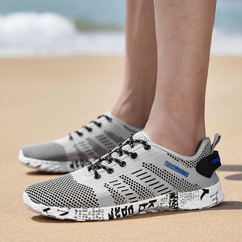 Summer Sport Mens Casual Workout Shoes Air Mesh Sneakers Fashion Foam Footwear Black Beach Water Fisherman Breathable Men Jogging Tennis Sport Sneakers 30