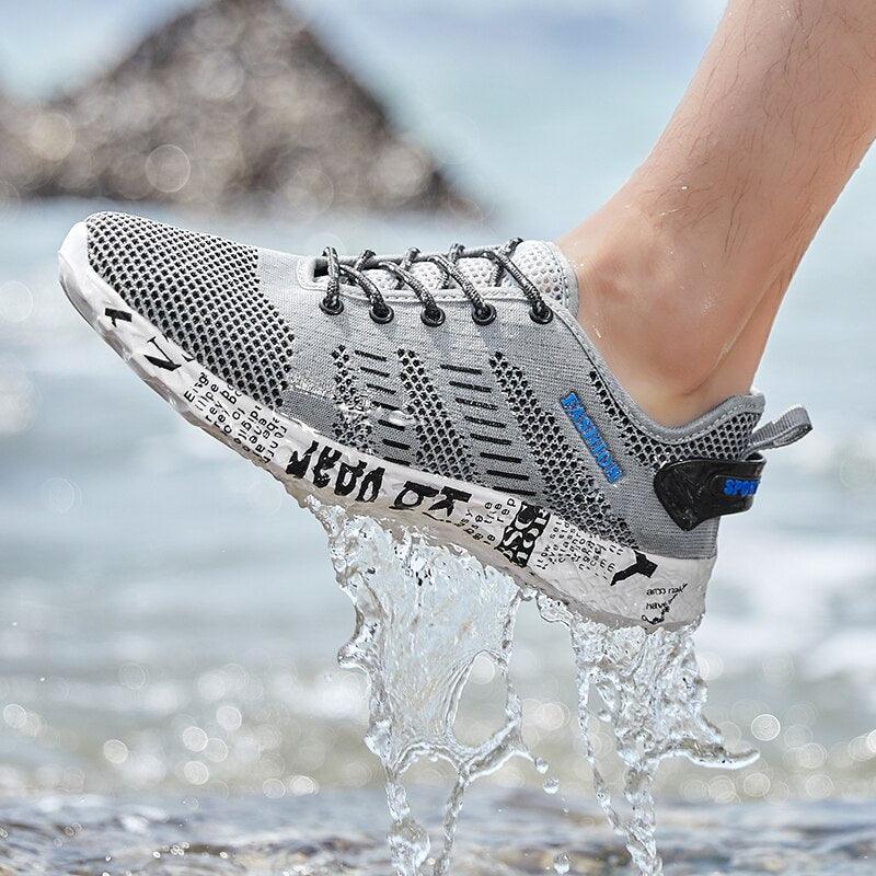 Summer Sport Mens Casual Workout Shoes Air Mesh Sneakers Fashion Foam Footwear Black Beach Water Fisherman Breathable Men Jogging Tennis Sport Sneakers 4