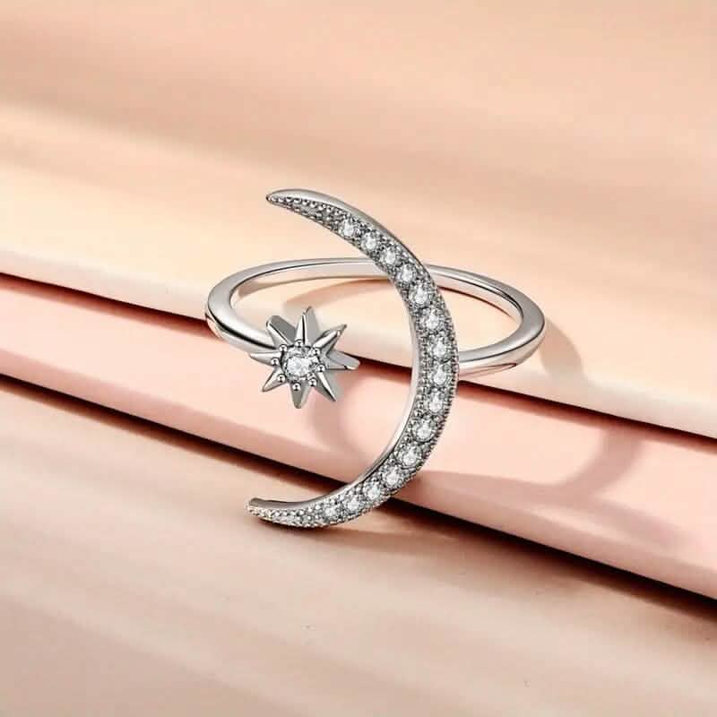 Trendy Cuff Ring Moon and Sun Design 5