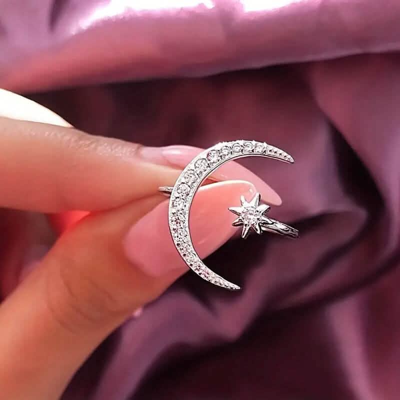 Trendy Cuff Ring Moon and Sun Design 6