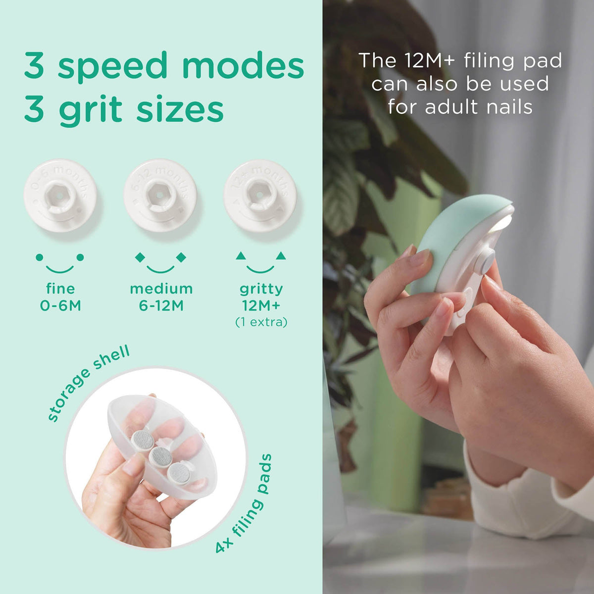 Electric Baby Nail Trimmer That Files, No Blade, Newborn+ 5