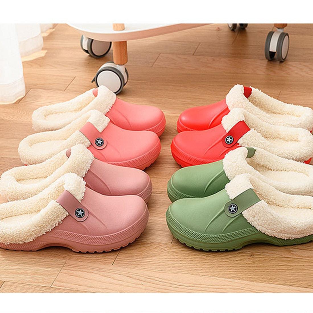 Unisex Home Shoes Winter Clogs Indoor Plush Warm Slippers Sandals For Women New Fashion Footwear Soft Slides Cozy Indoor Outdoor Knit Slipper Clog With Plush Warm Fur Lining Slippers For Women 15