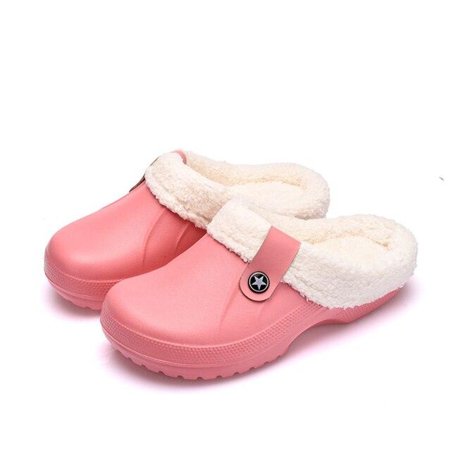 Unisex Home Shoes Winter Clogs Indoor Plush Warm Slippers Sandals For Women New Fashion Footwear Soft Slides Cozy Indoor Outdoor Knit Slipper Clog With Plush Warm Fur Lining Slippers For Women 12