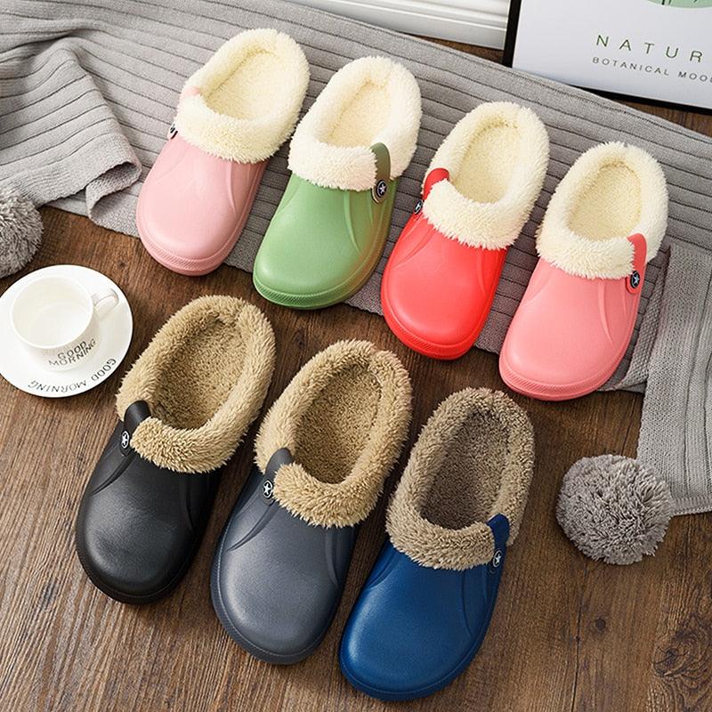 Unisex Home Shoes Winter Clogs Indoor Plush Warm Slippers Sandals For Women New Fashion Footwear Soft Slides Cozy Indoor Outdoor Knit Slipper Clog With Plush Warm Fur Lining Slippers For Women 7