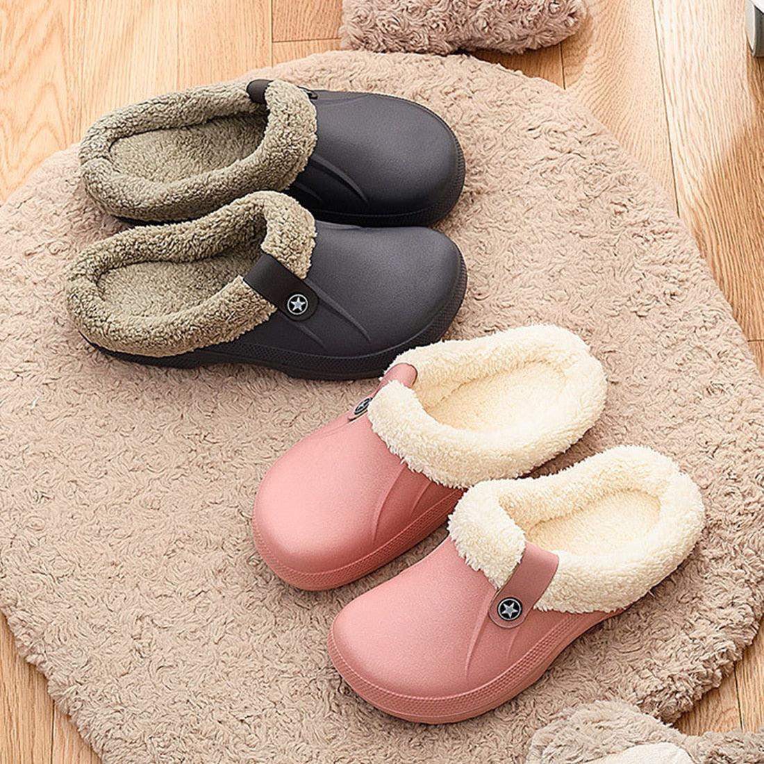 Unisex Home Winter Clogs Indoor Fur Warm Slippers For Women New Fashion Footwear Winter Slippers Home House Shoes Warm Plush Fleece Lining Garden Clogs Outdoor Indoor Clogs 18