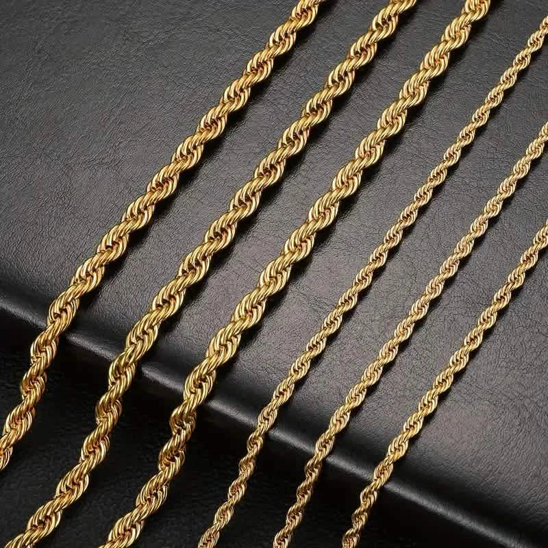 European Classic Twist Necklace Rope Chain 5