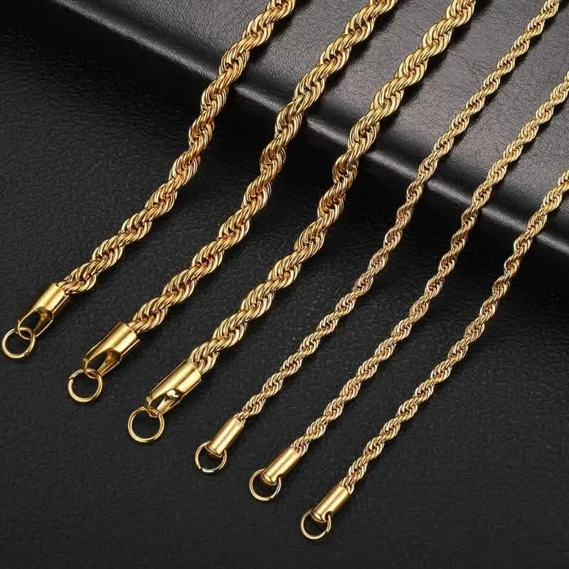 European Classic Twist Necklace Rope Chain 4