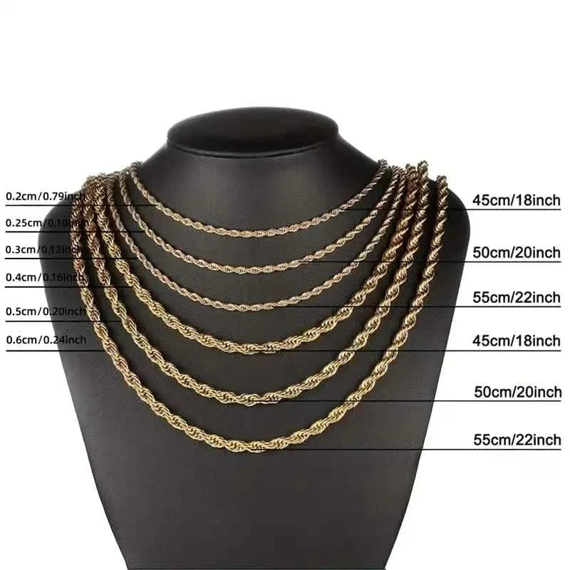 European Classic Twist Necklace Rope Chain 6