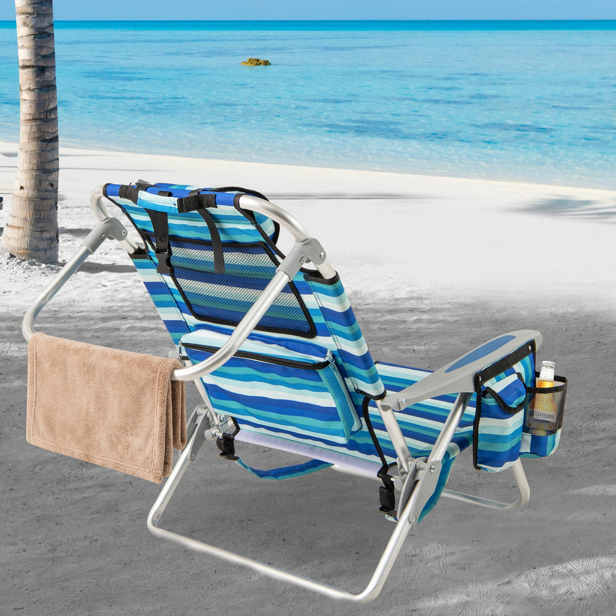 Folding Beach Chair with 4-Position Adjustable Backrest 1
