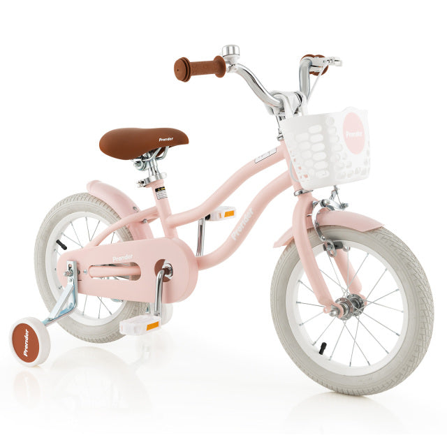 12 Inch Kids Bike with Helmet Protective Set Pink 2