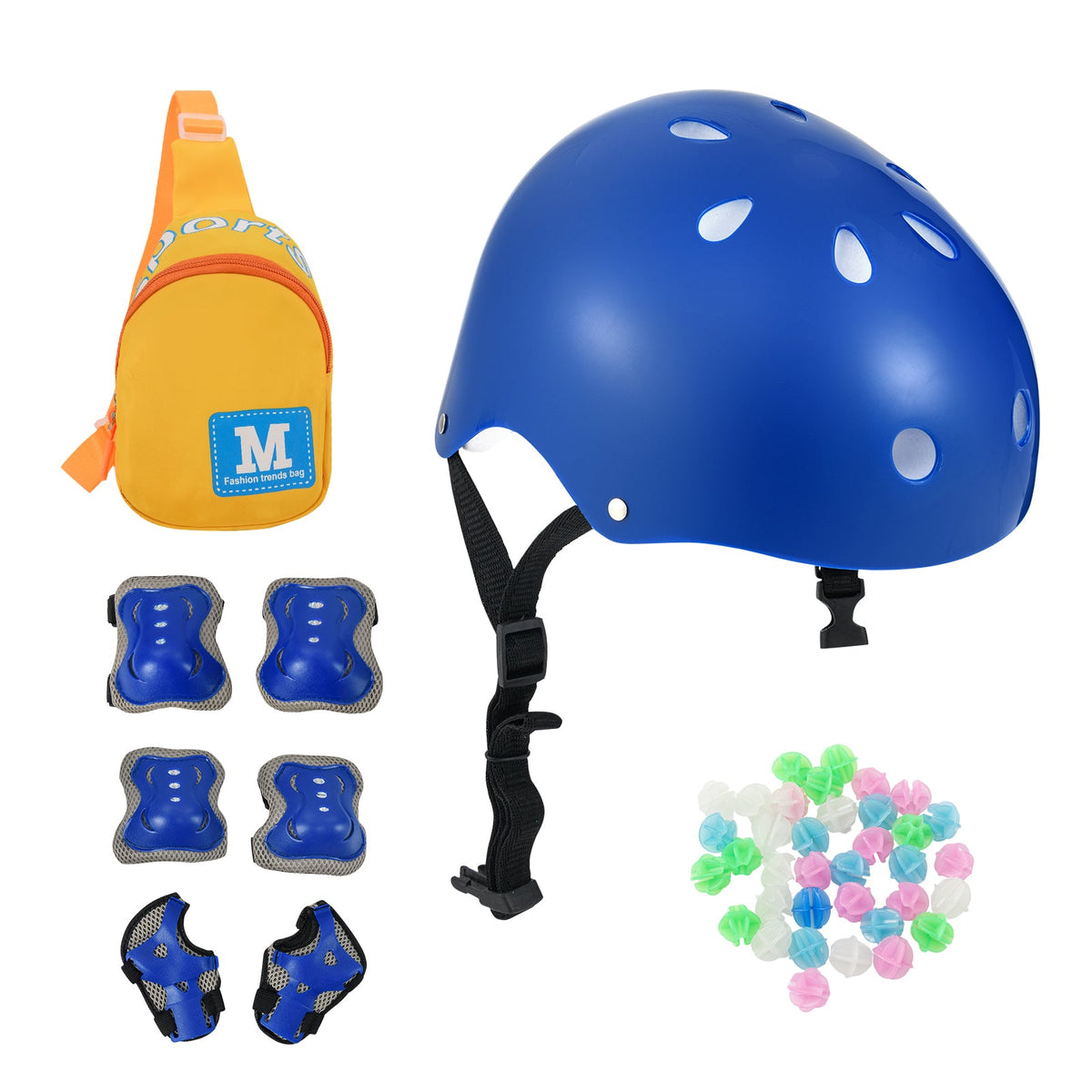 14 Inch Kids Bike White with Blue Helmet Protective Set 3