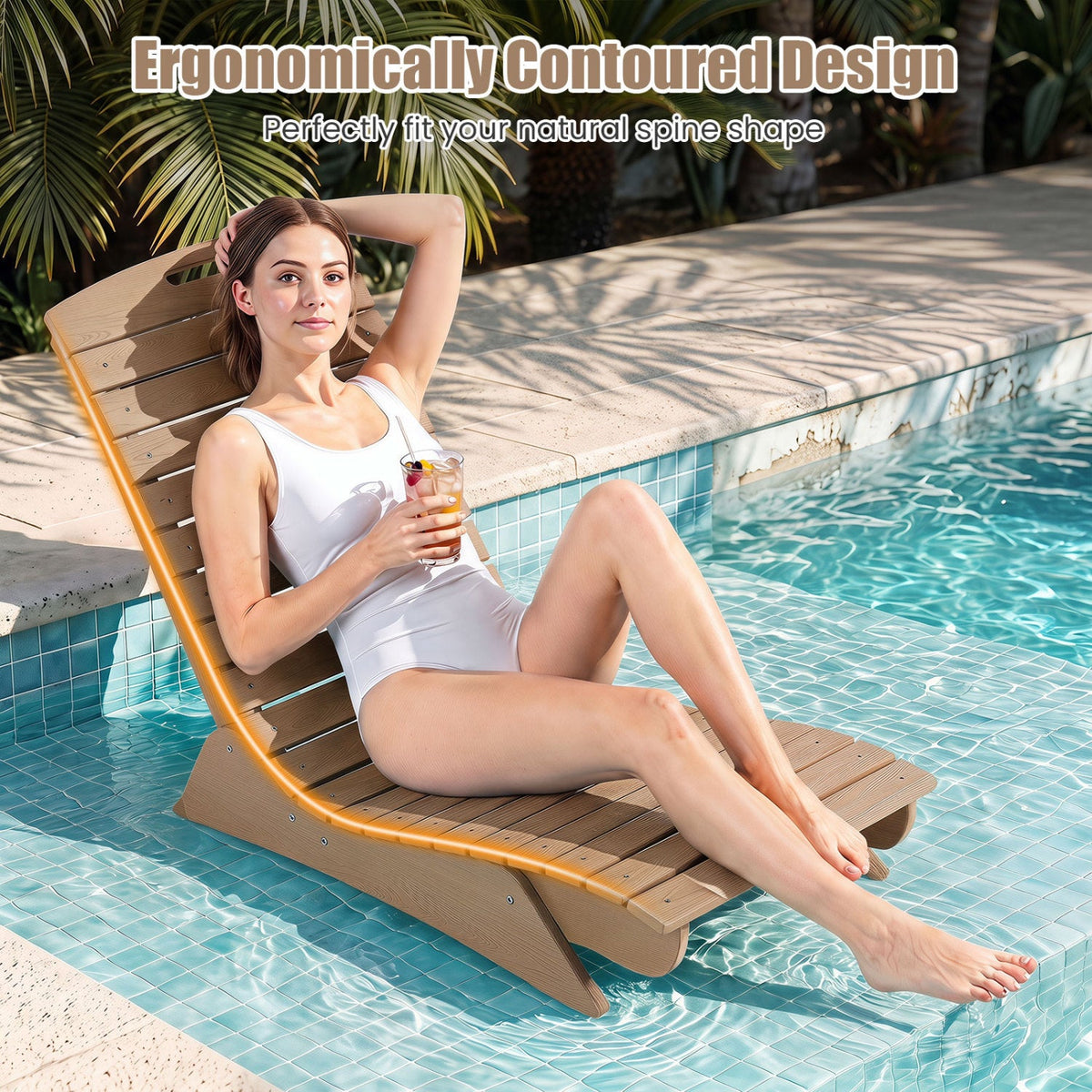 In-Pool Lounge Chair with Contoured Ergonomic Design 5