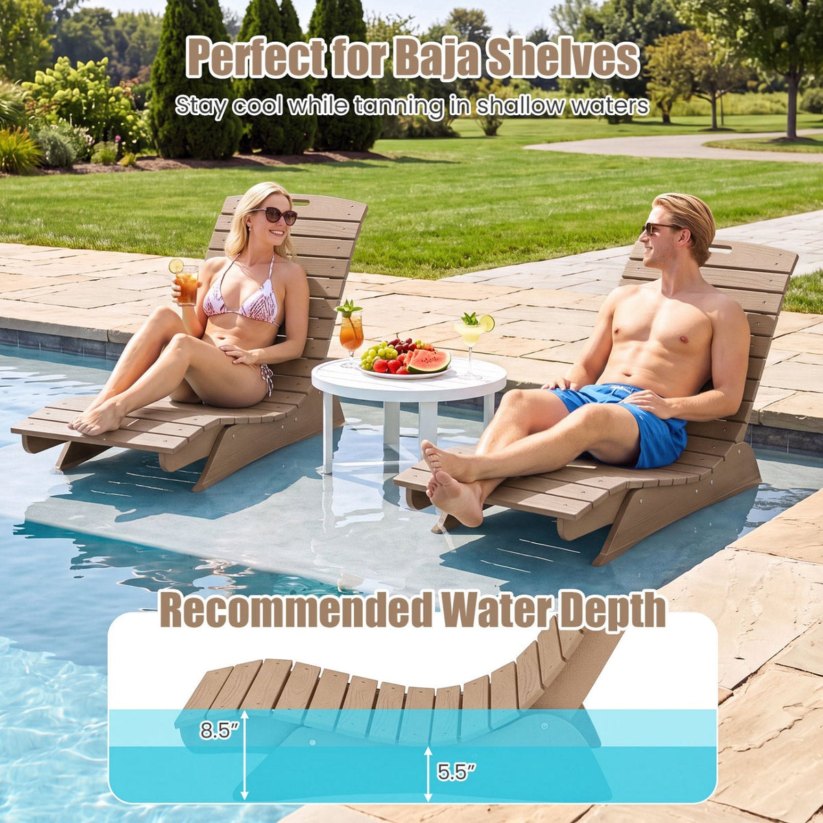 In-Pool Lounge Chair with Contoured Ergonomic Design 7