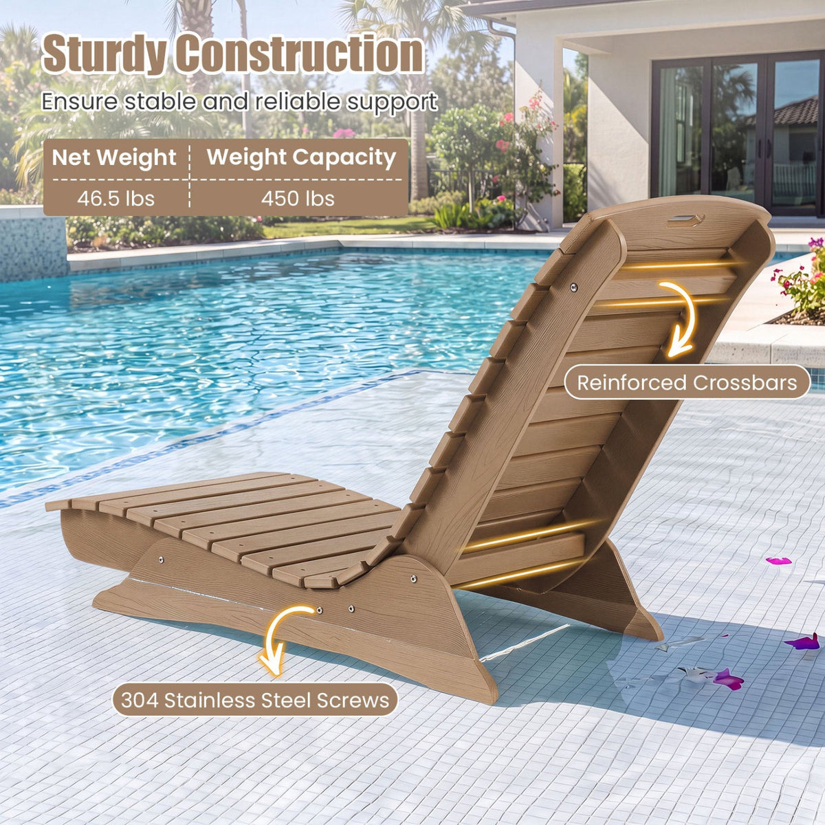 In-Pool Lounge Chair with Contoured Ergonomic Design 8