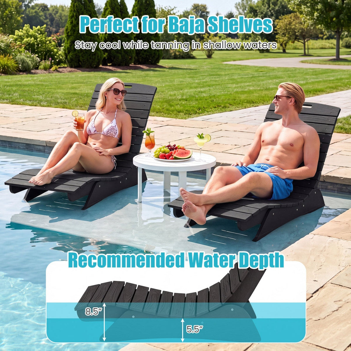 In-Pool Lounge Chair with Contoured Ergonomic Design 15