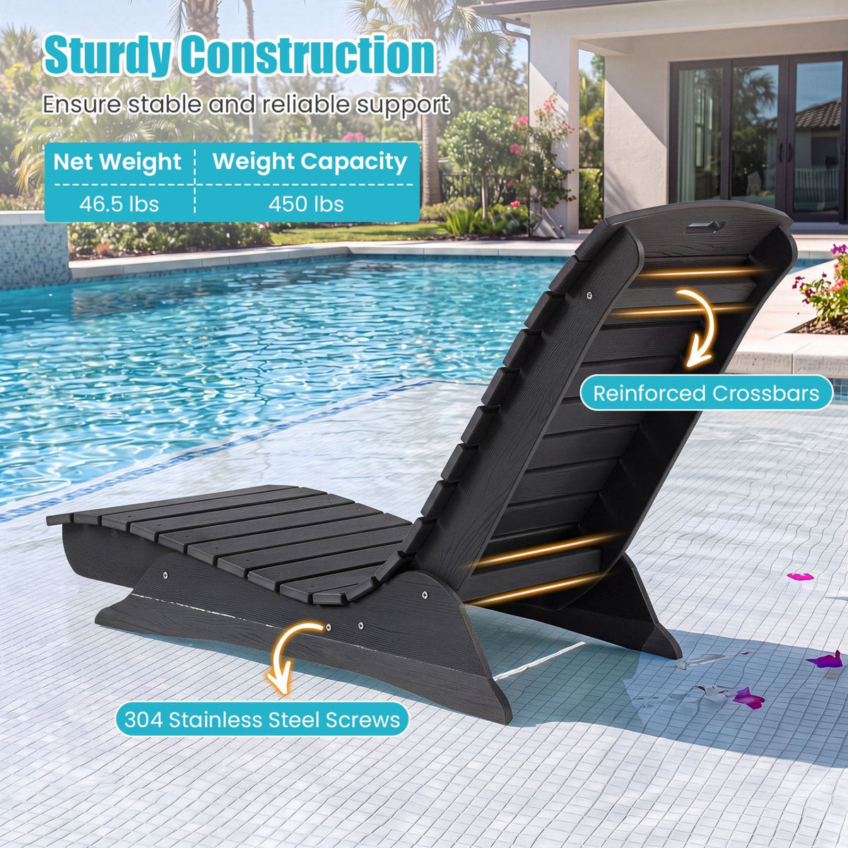 In-Pool Lounge Chair with Contoured Ergonomic Design 16