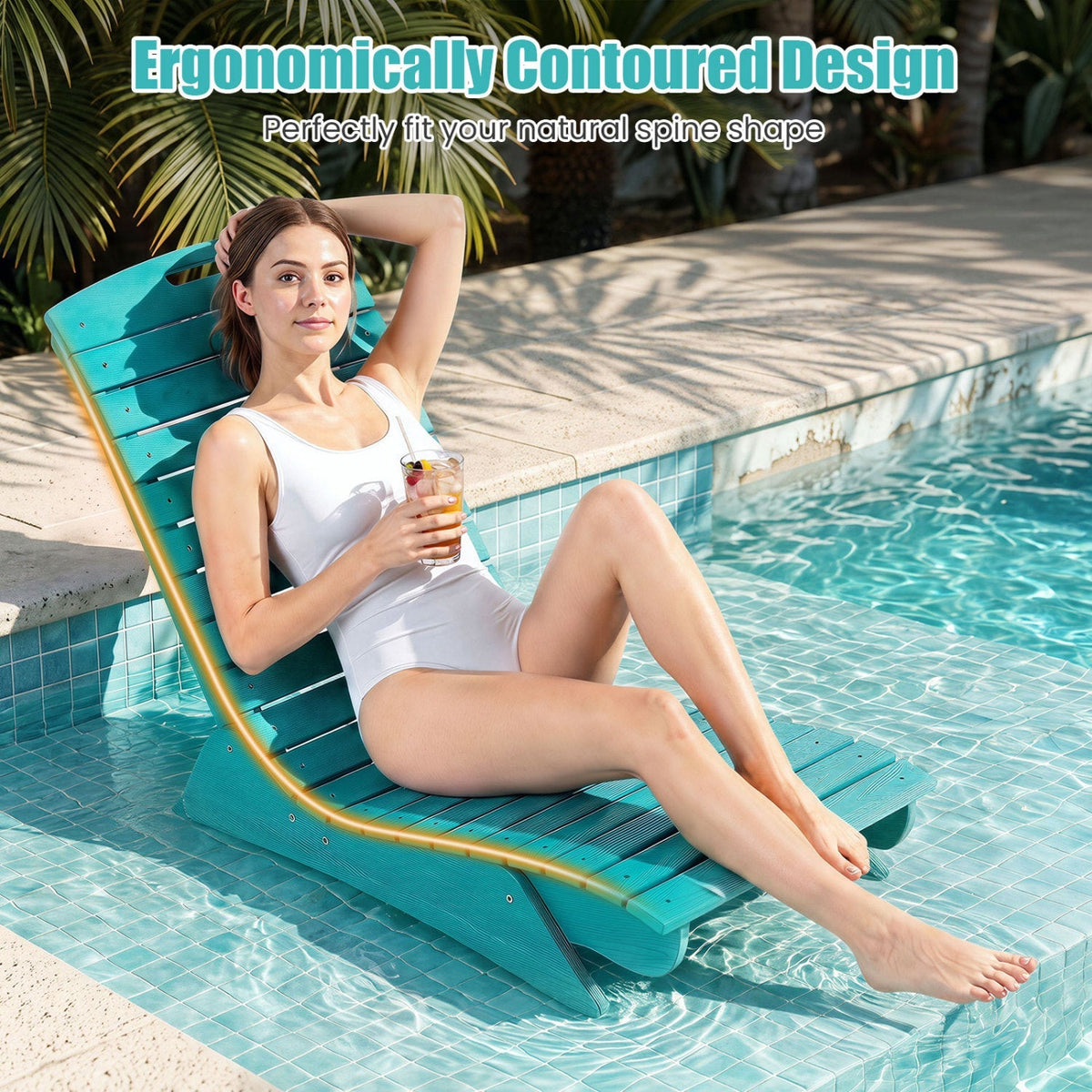 In-Pool Lounge Chair with Contoured Ergonomic Design 21