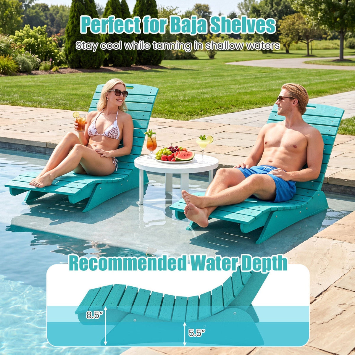 In-Pool Lounge Chair with Contoured Ergonomic Design 23