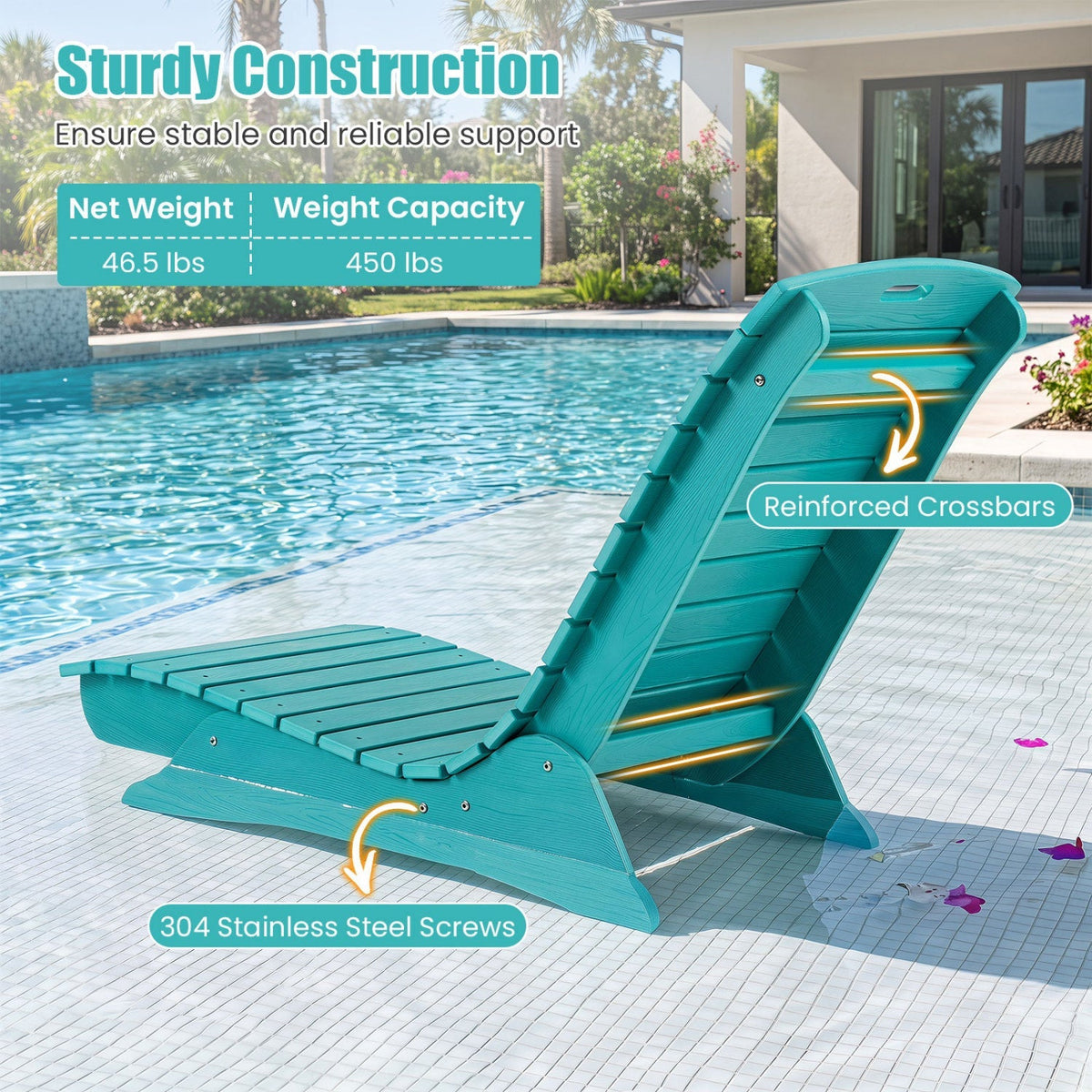 In-Pool Lounge Chair with Contoured Ergonomic Design 24