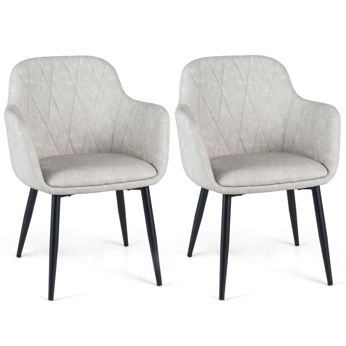 Upholstered Dining Chairs Set of 2 with Curved Back 11