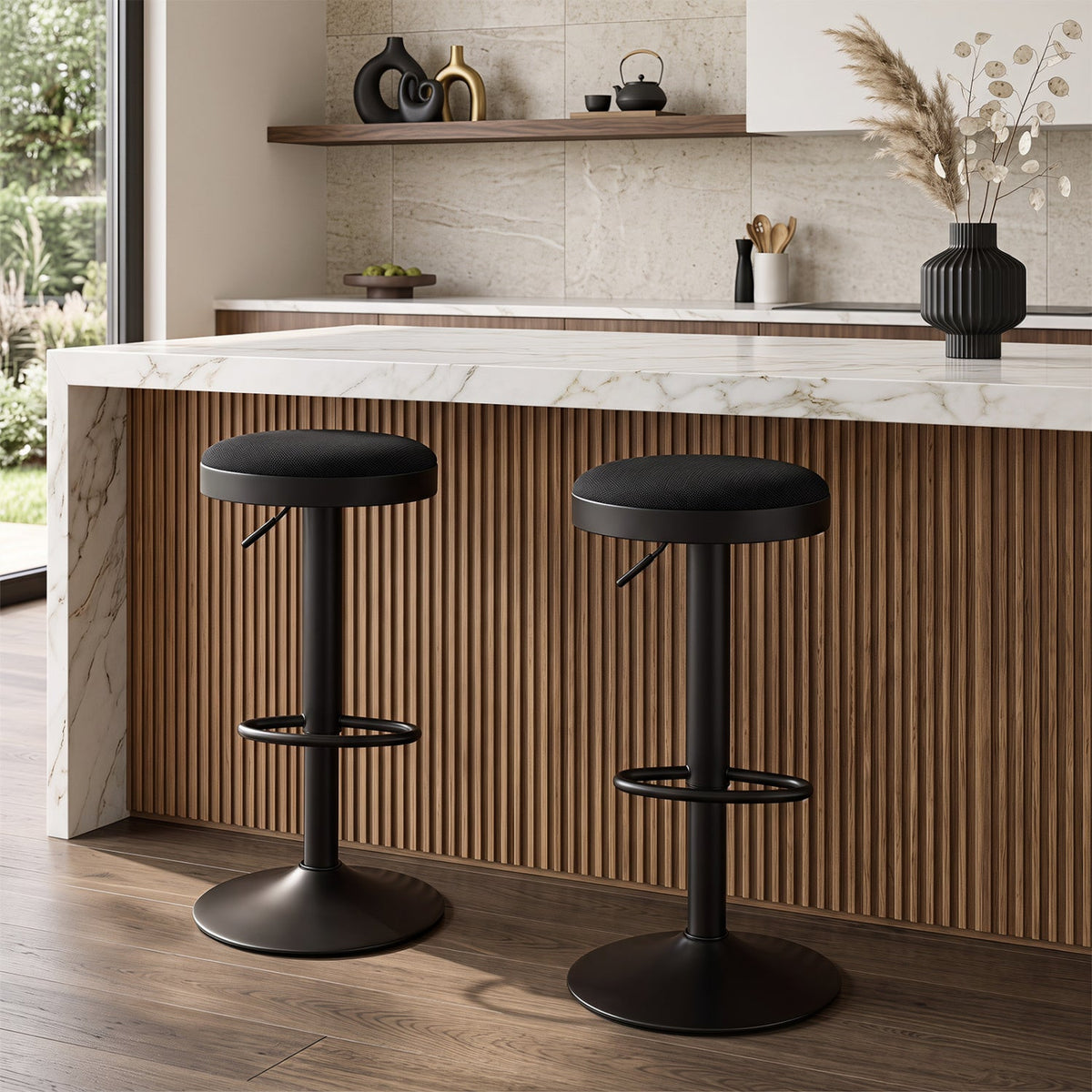 Adjustable Bar Stools Set of 2 with Padded Seat 1