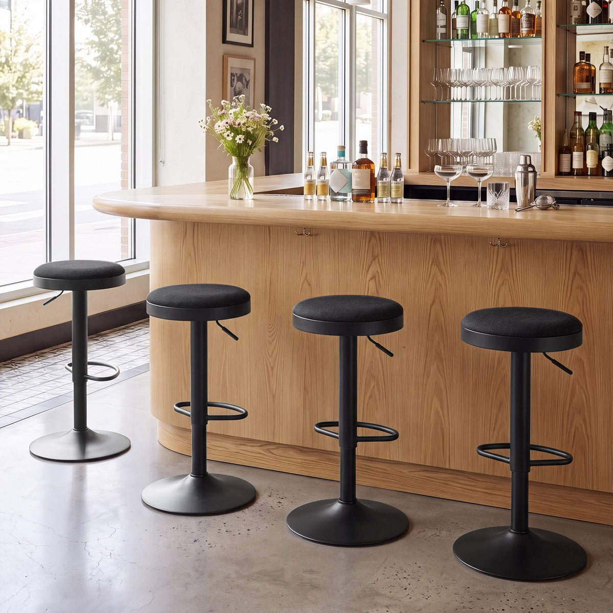 Adjustable Bar Stools Set of 2 with Padded Seat 5