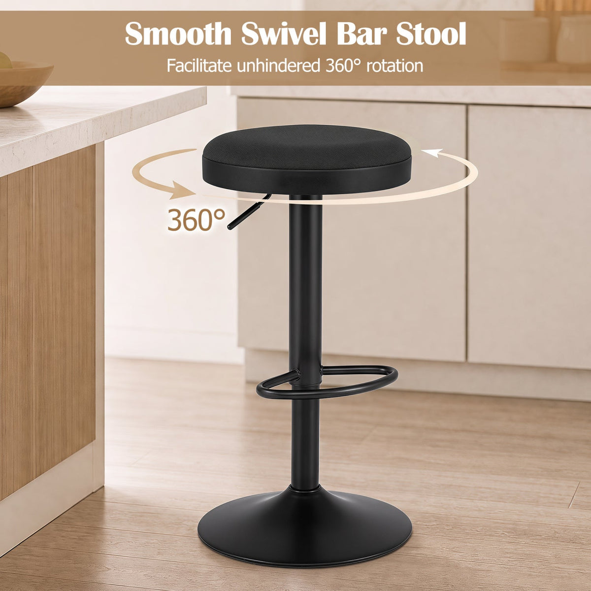 Adjustable Bar Stools Set of 2 with Padded Seat 6